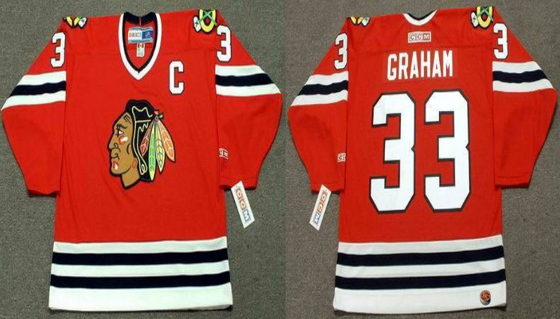 2019 Men Chicago Blackhawks 33 Graham red style #2 CCM NHL jerseys